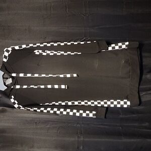 No Boundaries juniors medium black and  checkered pattern hooded dress